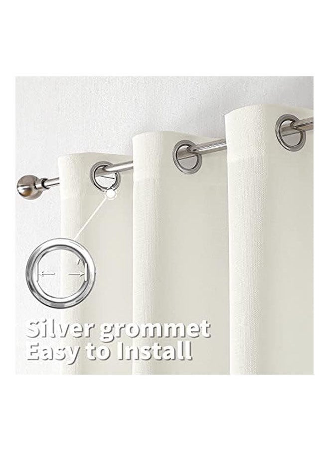 Intex Curtains House - Natural Linen Semi Transparent Curtain For Living Rooms And Bedroom With Steel Grommets 2 Pcs - Image 1