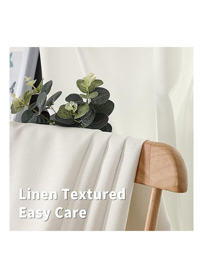 Intex Curtains House - Natural Linen Semi Transparent Curtain For Living Rooms And Bedroom With Steel Grommets 2 Pcs - Image 1