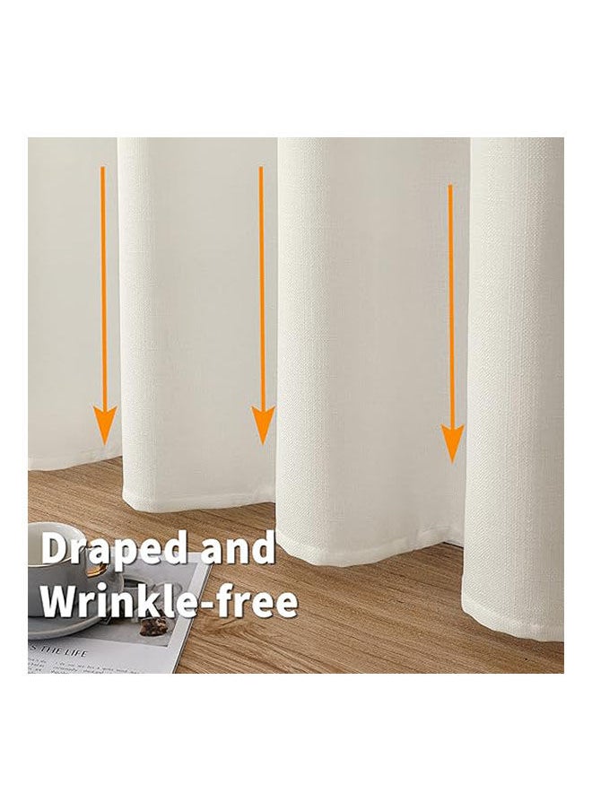 Intex Curtains House - Natural Linen Semi Transparent Curtain For Living Rooms And Bedroom With Steel Grommets 2 Pcs - Image 1