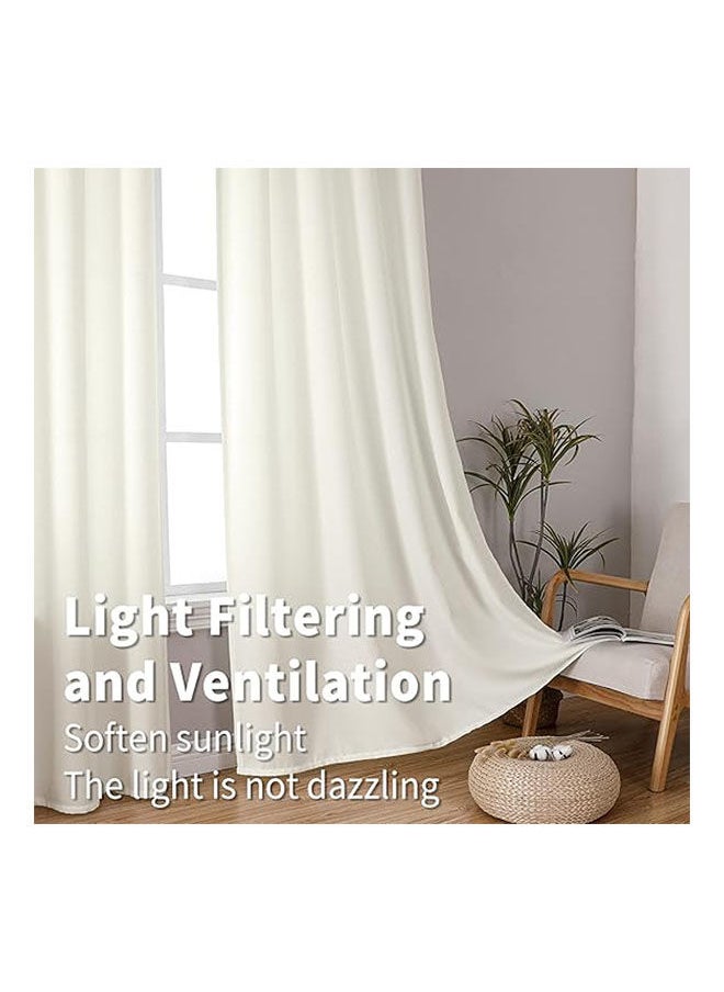 Intex Curtains House - Natural Linen Semi Transparent Curtain For Living Rooms And Bedroom With Steel Grommets 2 Pcs - Image 1