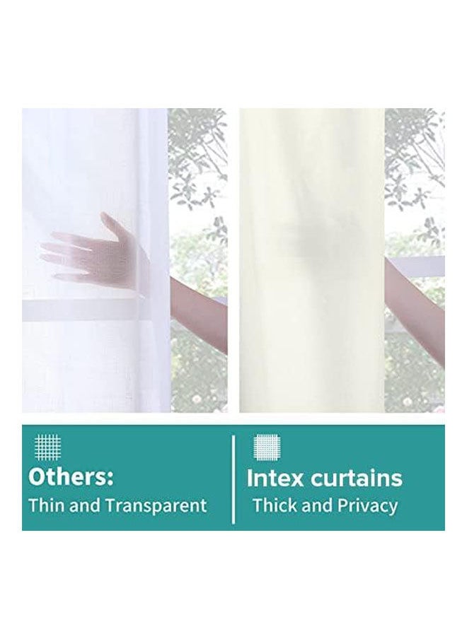 Intex Curtains House - Natural Linen Semi Transparent Curtain For Living Rooms And Bedroom With Steel Grommets 2 Pcs - Image 1