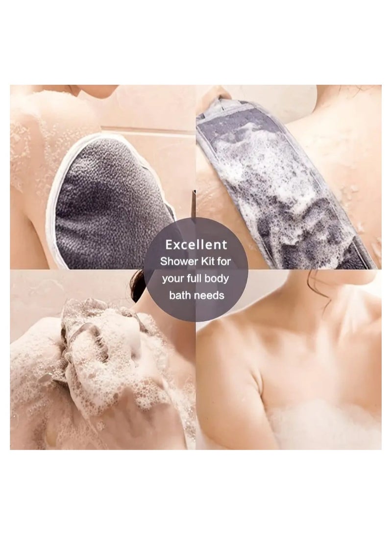 BOLREUS 3-Piece Bath Exfoliating Set for Women & Men – Loofah Sponge, Bath Glove & Back Scrubber Towel – Soft & Gentle, Formaldehyde-Free, Ideal for Home Bathroom Use - Image 3