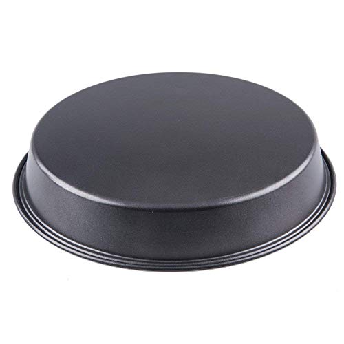 sakoraware Non-Stick Hard Anodised Carbon Steel Teflon Coated Bakeware| Pizza Cake Pan Plate for Microwave Oven OTG |Round Baking Tray Mould |10 Inch/25 cm Diameter| Black - Image 2