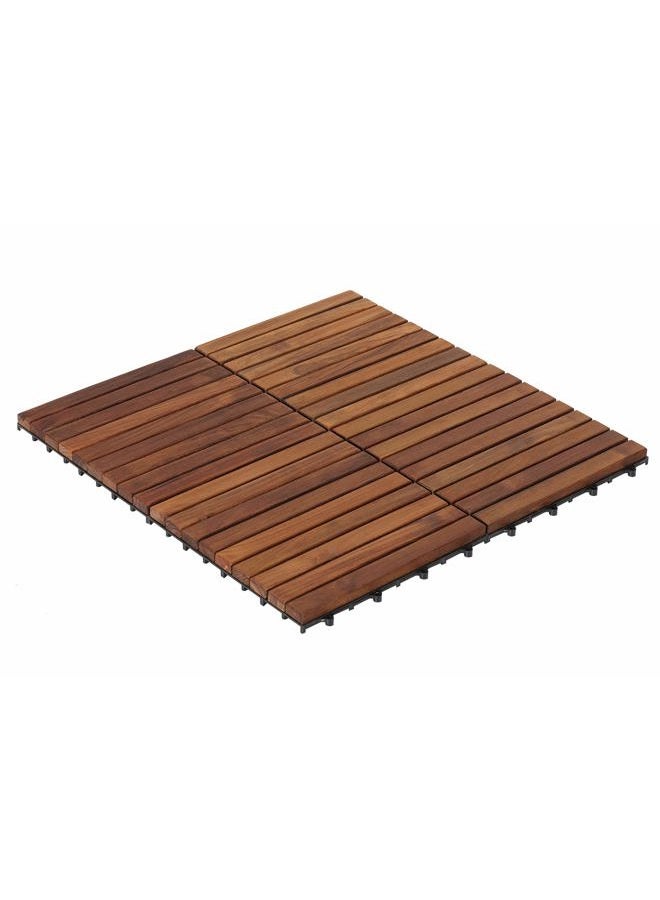 Bare Decor EZ-Floor Interlocking Flooring Tiles in Solid Teak Wood Oiled Finish (Set of 10), Long 9 Slat - Image 5