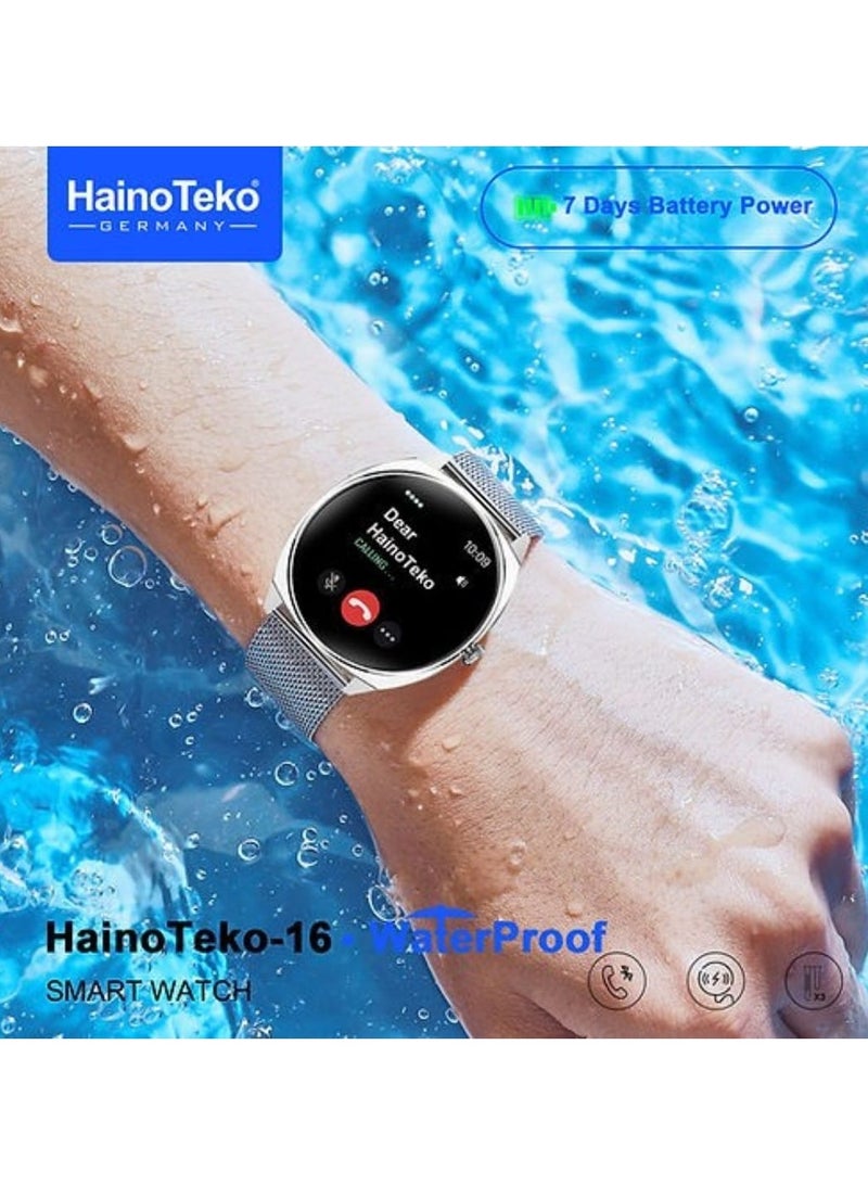 Haino Teko Haino-Teko16 Ultra-Slim Waterproof Smartwatch with Full AMOLED Display 3 Straps Wireless Charging and Up to 7 Days of Battery Life in Normal Use - Image 2