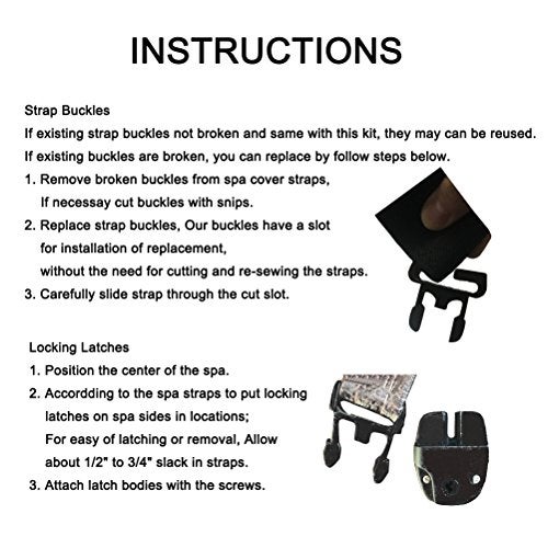 Huouo 4 Set Spa Hot Tub Cover Broken Latch Repair Kit have Slot - Replace Latches Clip Lock with Keys and Hardwares - Image 3