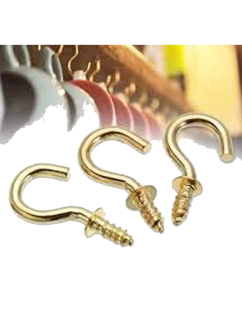DIY Crafts DIY Crafts Pack of 10 Pcs Bright Gold Ceiling HooksCup Hook Holder Golde Pack of 10 Pcs Bright Gold  - Image 3