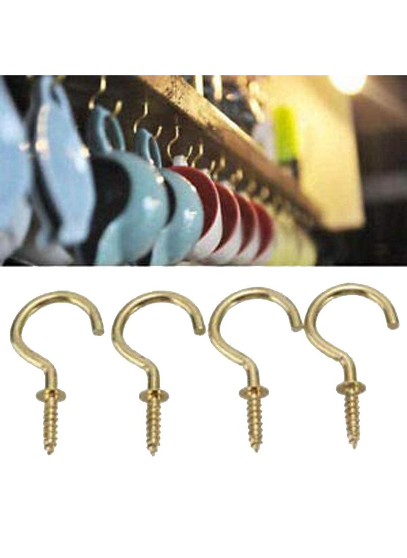 DIY Crafts DIY Crafts Pack of 10 Pcs Bright Gold Ceiling HooksCup Hook Holder Golde Pack of 10 Pcs Bright Gold  - Image 2