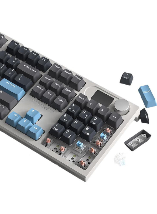 Langtu Lt104 Laoqiu, Tri-Mode Rgb Hot-Swappable Gaming Mechanical Keyboard, Wired/Wireless/Bluetooth, Gaming And Office Keyboard, Hai Kong Switch - Image 1