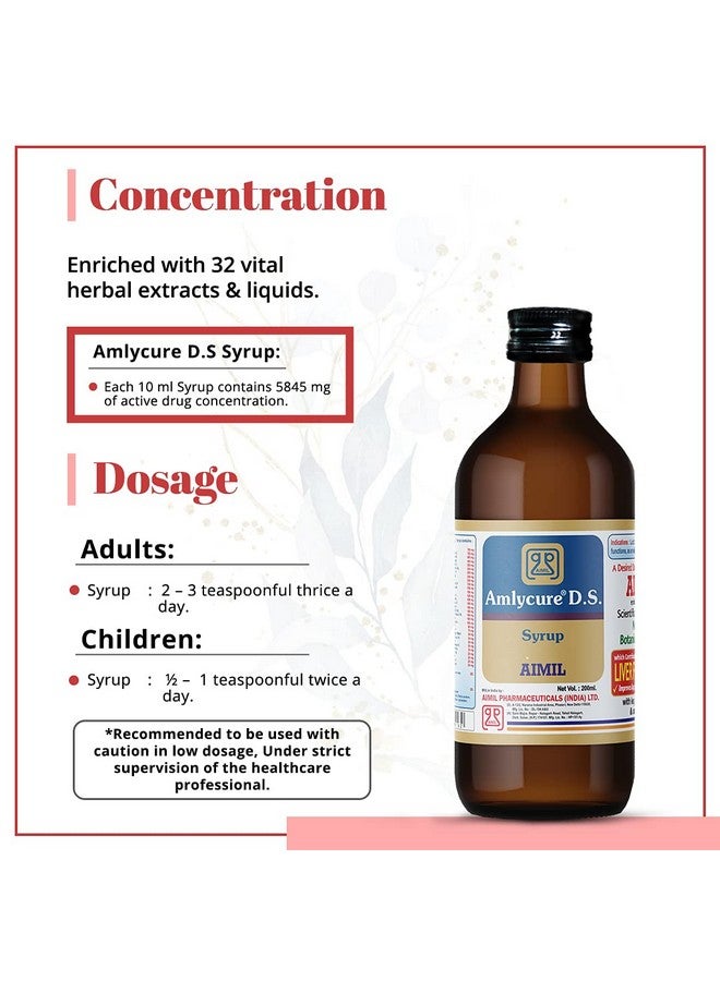 AIMIL Amlycure D.S. Syrup -200ml | Ayurvedic Liver Health Protector - Natural Liver Herbal Tonic | Metabolism Booster - Image 4