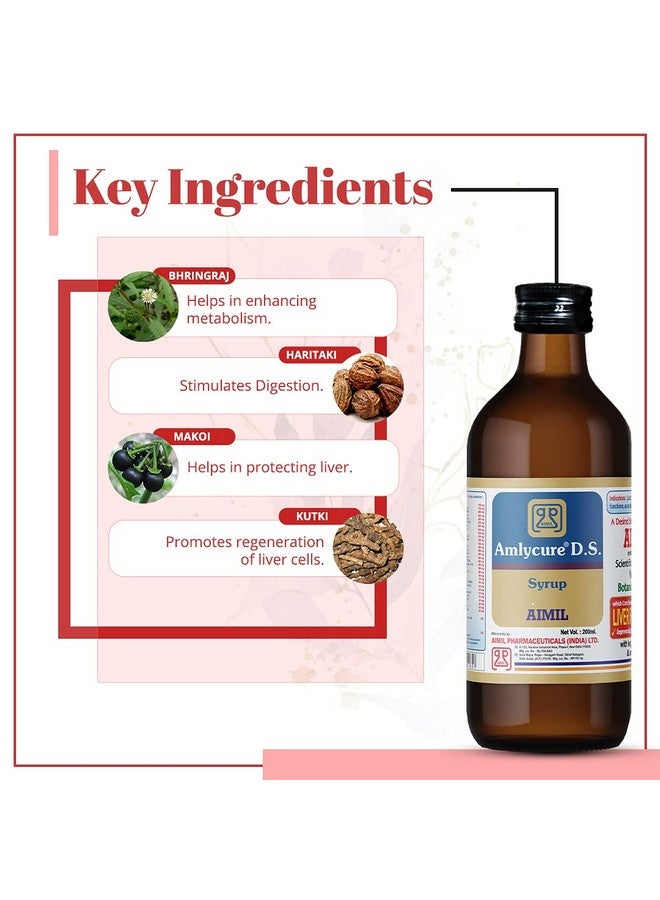 AIMIL Amlycure D.S. Syrup -200ml | Ayurvedic Liver Health Protector - Natural Liver Herbal Tonic | Metabolism Booster - Image 3