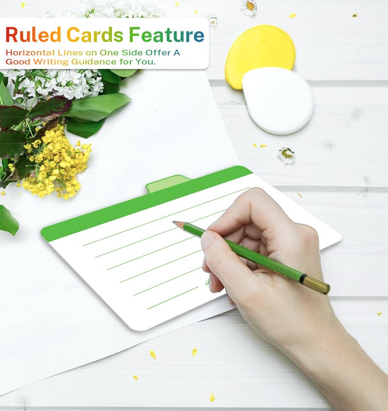 Neando Index Cards Guide Dividers 4x6 inches, The Blank Index Cards Guide, 1/4 Cut Tabbed Note Cards, File and Recipe Guides, 400gsm Paper, Assorted Colors, 20 Counts - Image 4