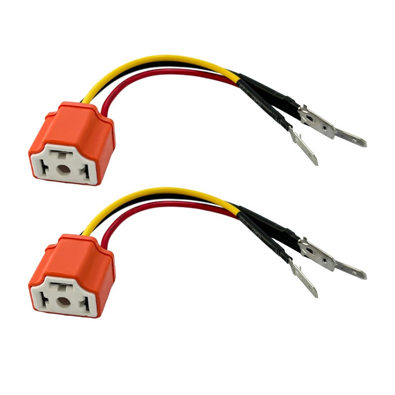Suvnie سوفيوني 2 قطع H4 HB2 9003 سلك توصيل مقبس المصباح الأمامي، موصل سيراميك 16AWG، مقبس أنثوي برباط، ملحقات سيارة لتحديث ضوء الضباب للشاحنة والقارب - Image 1