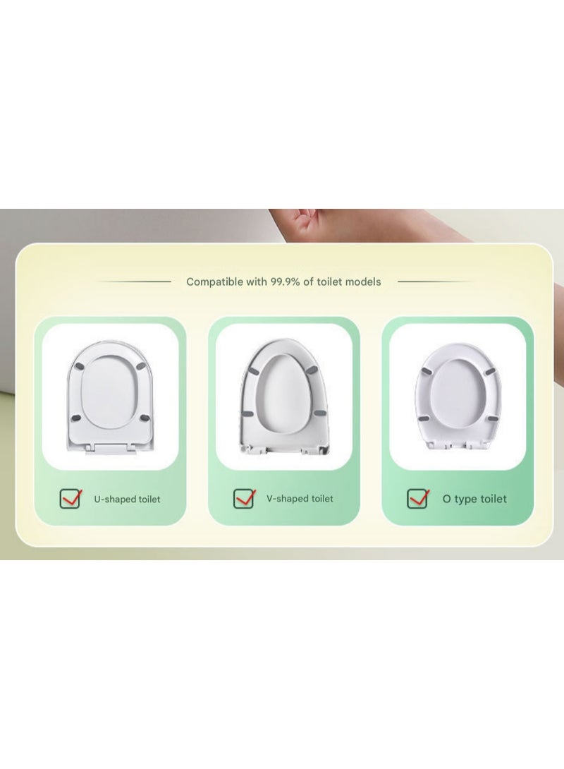 عبوة 10 قطع، أغطية مقاعد مرحاض للاستعمال مرة واحدة، عالمية، مناسبة للسفر والفنادق، وسادة لاصقة محمولة مقاومة للماء، مناسبة للنساء الحوامل، تصميم دافئ لفصل الشتاء، صحية ومريحة - Image 5