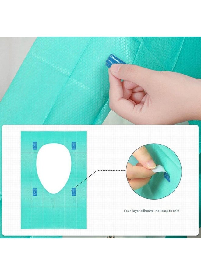 عبوة 10 قطع، أغطية مقاعد مرحاض للاستعمال مرة واحدة، عالمية، مناسبة للسفر والفنادق، وسادة لاصقة محمولة مقاومة للماء، مناسبة للنساء الحوامل، تصميم دافئ لفصل الشتاء، صحية ومريحة - Image 3