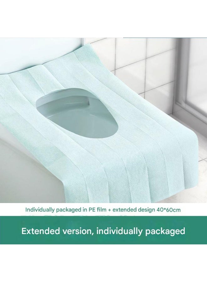 عبوة 10 قطع، أغطية مقاعد مرحاض للاستعمال مرة واحدة، عالمية، مناسبة للسفر والفنادق، وسادة لاصقة محمولة مقاومة للماء، مناسبة للنساء الحوامل، تصميم دافئ لفصل الشتاء، صحية ومريحة - Image 2