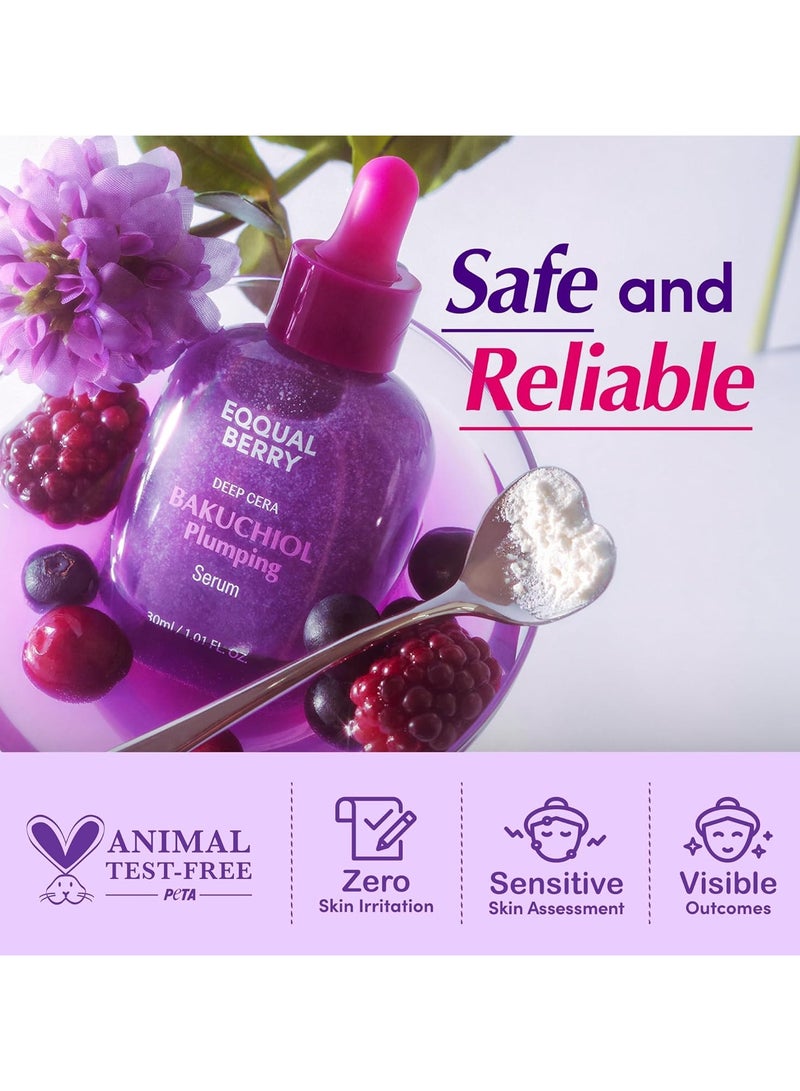eqqualberry Equal Berry Bakuchiol Plumping, Radiant, and Healthy Skin Serum - Reduces Pores, Fine Lines, and Wrinkles | Retinol Alternative for Sensitive Skin | Boosts Skin Firmness and Elasticity with Ceramides and Peptides, 30ml - Image 4