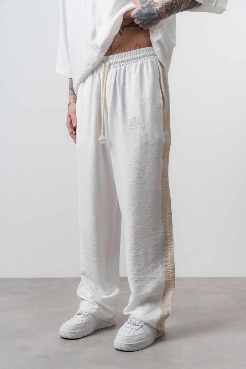 RESPIRE Men's Respire District Embroidered Baggy Pants, Ecru - Image 3