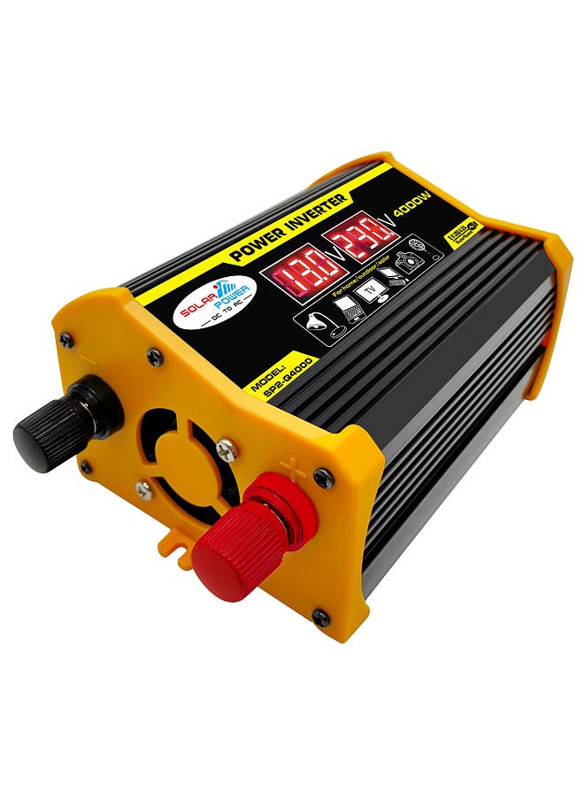Generic Modified Sine Wave Inverter High Frequency 4000W Peak Power Watt Power Inverter DC 12V to AC 220V Converter Car Power Charger Inverter with 2.1A Dual USB Port Battery Clips Display Screen  - Image 5