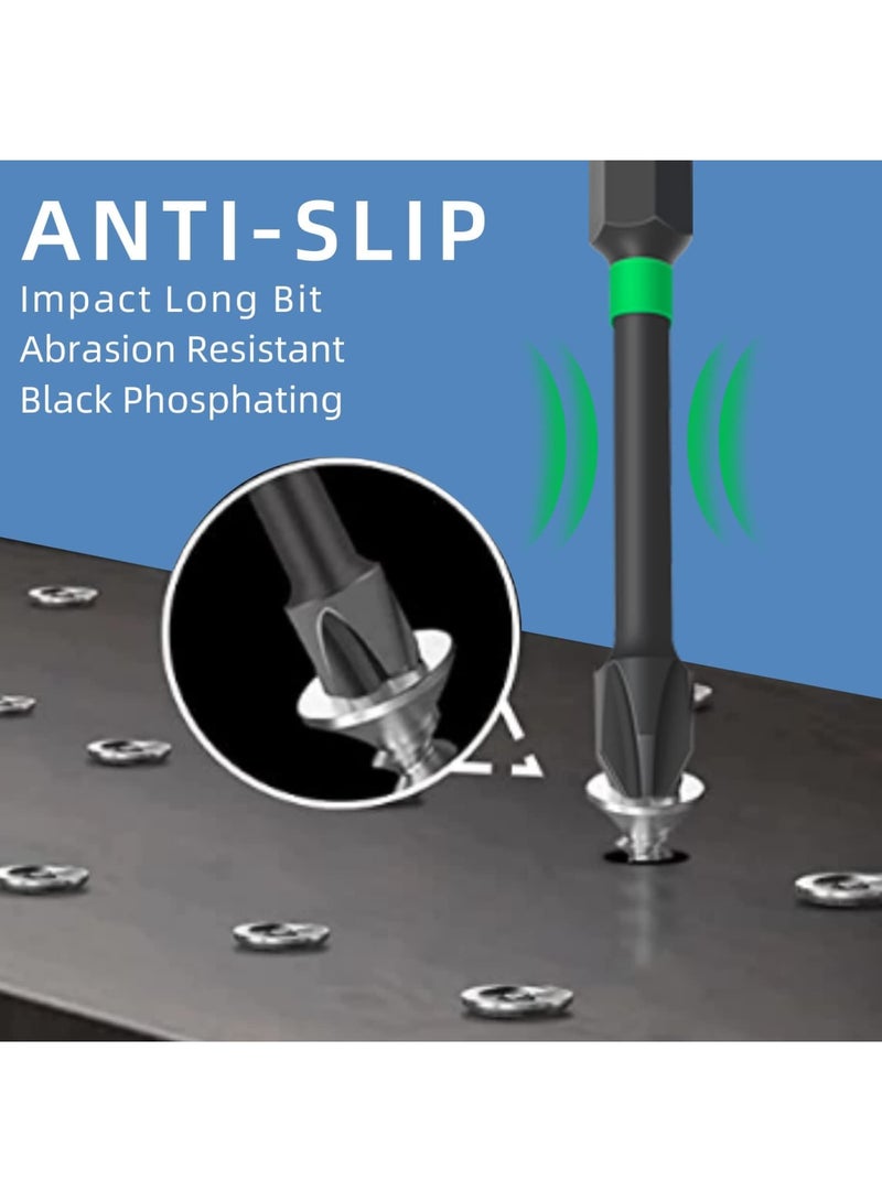SYOSI Magnetic Screwdriver Bit Set, 6Pcs Magnetic Screwdriver Driver Bits Set, Phillips Bits S2 Impact Magnetic, Non-Slip Steel Phillips Cross Slot Screwdriver Bit Set For Power Screwdriver Impact Drill - Image 3