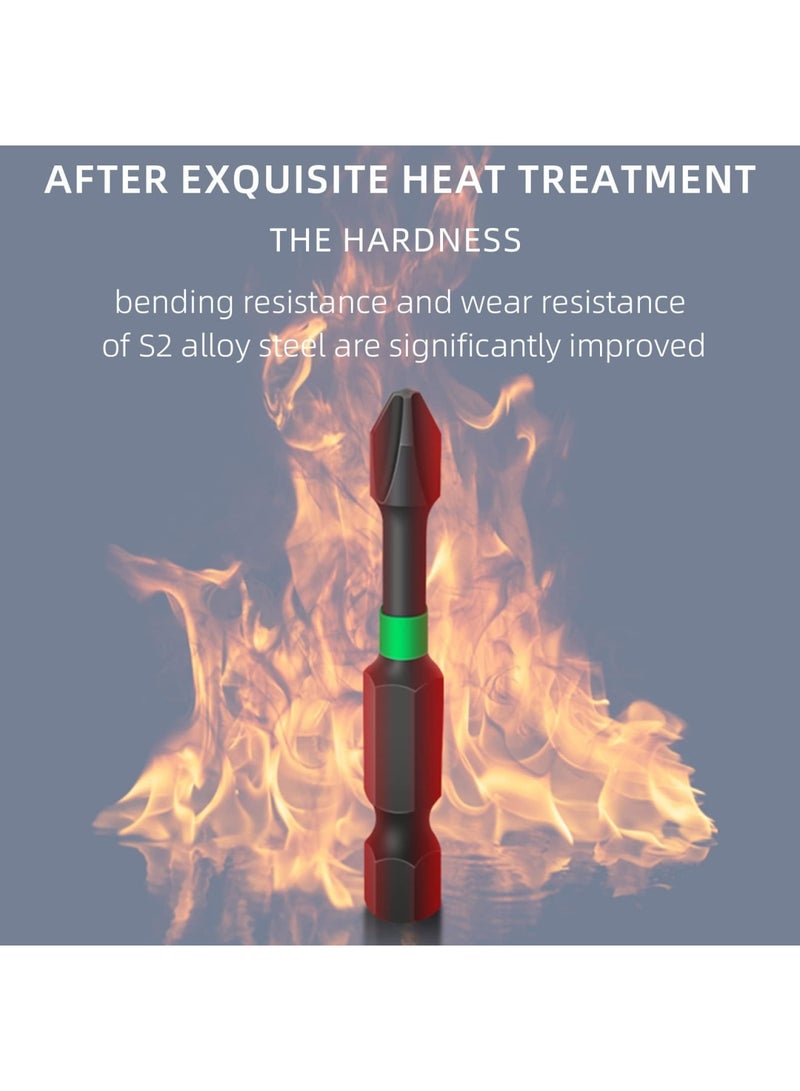 SYOSI Magnetic Screwdriver Bit Set, 6Pcs Magnetic Screwdriver Driver Bits Set, Phillips Bits S2 Impact Magnetic, Non-Slip Steel Phillips Cross Slot Screwdriver Bit Set For Power Screwdriver Impact Drill - Image 5