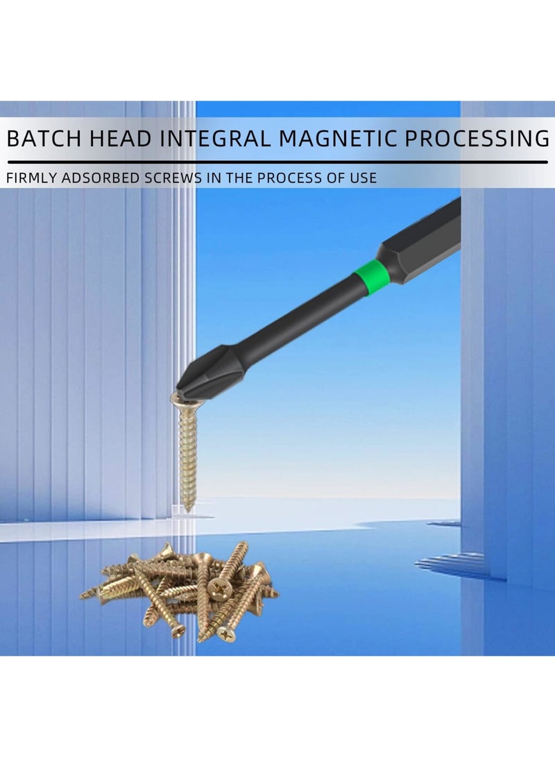 SYOSI Magnetic Screwdriver Bit Set, 6Pcs Magnetic Screwdriver Driver Bits Set, Phillips Bits S2 Impact Magnetic, Non-Slip Steel Phillips Cross Slot Screwdriver Bit Set For Power Screwdriver Impact Drill - Image 2