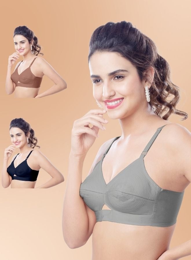 BRIDA Brida Women's Cotton Bra(Kavya Xtrasoft) & High-Waisted Panties Set(Petals)- (Colours & Print May Vary)  - Image 5