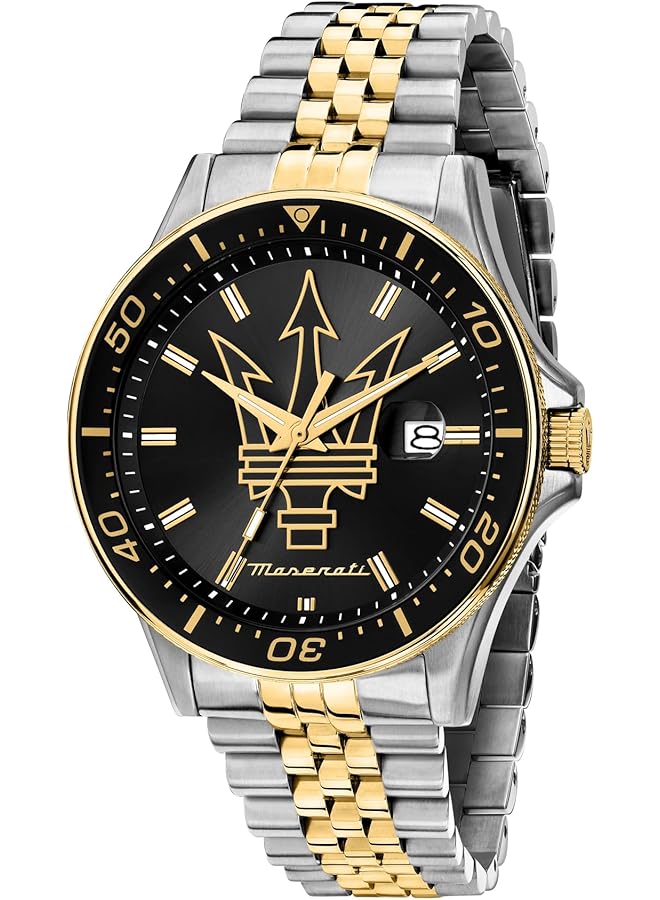 مازيراتي ساعة رجالية R8853140009، عرض التاريخ والوقت، تناظرية، مقاس 44 مم، مجموعة تحدي - Image 1