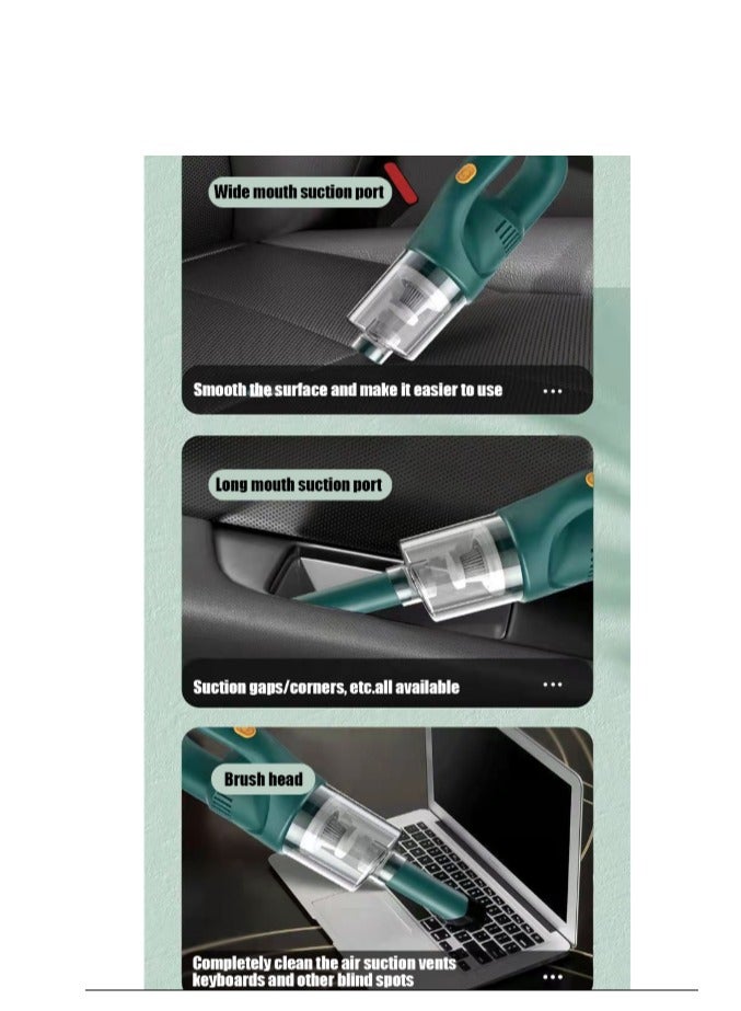 مكنسة كهربائية لاسلكية لاسلكية قوية عالية الشفط - مكنسة كهربائية محمولة باليد - قابلة لإعادة الشحن، تصميم إعصاري للاستخدام المنزلي، قابلة للشحن عبر USB مع فوهات متعددة، رائعة لتنظيف السيارة والمنزل - Image 4