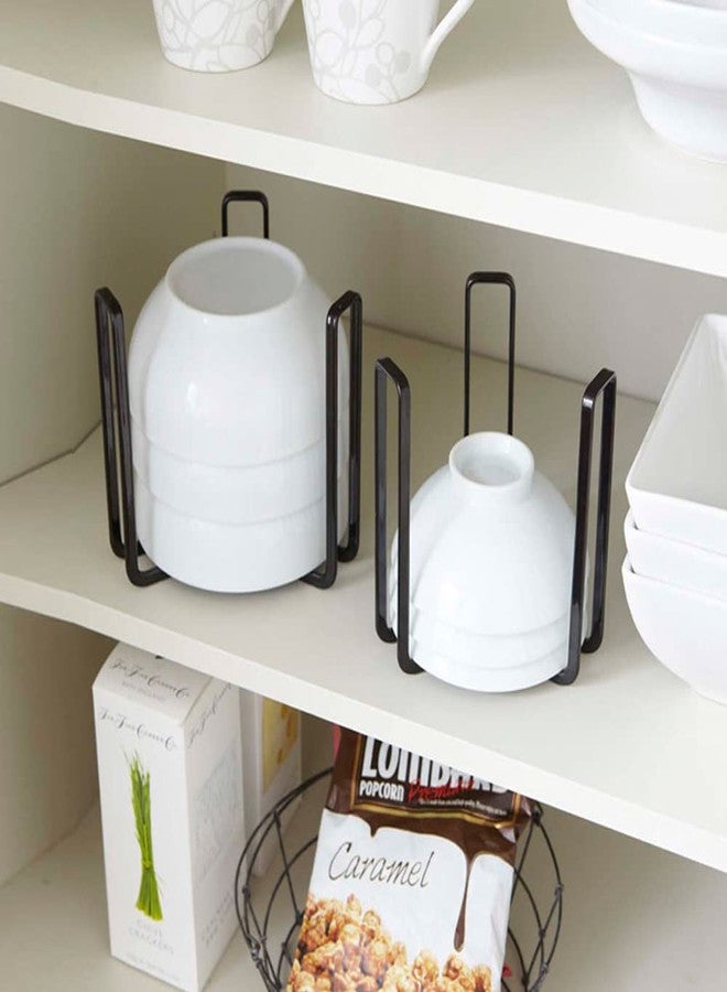 MINGFANITY Dinnerware Bowl Plate Holder Fit for 6.5 Inches Diameters Bowl, Metal Bowl Storage Dying Display Rack for Kitchen Drawer, Countertop, Cabinet, Shelf, Cupboard (Black, Small 2PCS) - Image 4