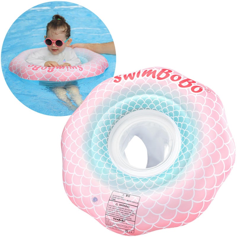 Swimbobo Inflatable Baby Swimming Float with Safety Seat Fun Swimming Pool Toys for Age 636 Months ToddlerPink Mermaid - Image 2