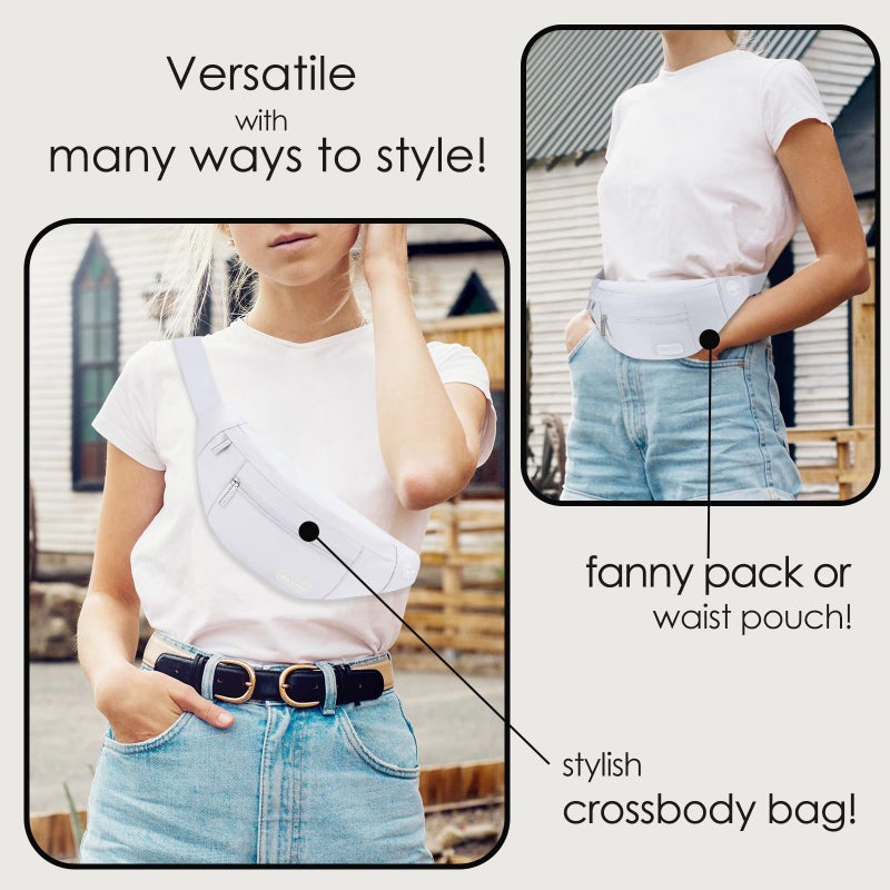 MAXTOP Large Crossbody Fanny Pack with 4-Zipper Pockets,Gifts for Enjoy Sports Festival Workout Traveling Running Casual Hands-Free Wallets Waist Pack Phone Bag Fits All Phones - Image 2