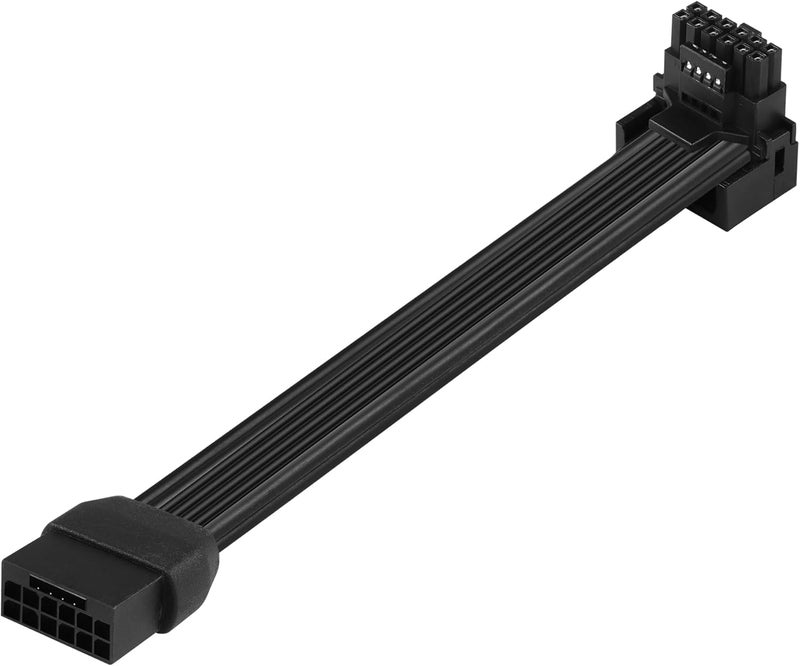 CERRXIAN CERRXIAN 1FT ATX30 12VHPWR 90 Degree Angle Extension CablePCIe 50 12VHPWR ATX30 600W 16 Pin Male to Up Angled Female Power Cablefor Graphic Card GPU 124pin RTX 3090Ti 4070Ti 4080 4090 A1FT  - Image 1
