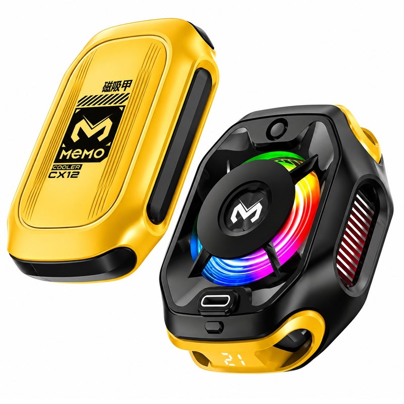 Memo CX12 Mobile Phone Cooler with Digital Display & Battery Pack RGB Semiconductor Cooling Fan - Image 1