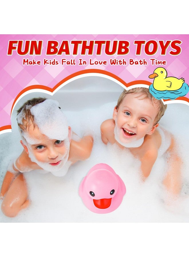 Honoson 6.89 Inch Giant Rubber Duck Big Rubber Duck Large Duckling Bath Toy with Squeaky Sound for Summer Baby Shower Birthday Party Favor Gift(Pink) - Image 4