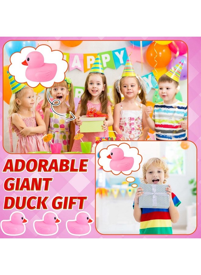 Honoson 6.89 Inch Giant Rubber Duck Big Rubber Duck Large Duckling Bath Toy with Squeaky Sound for Summer Baby Shower Birthday Party Favor Gift(Pink) - Image 5
