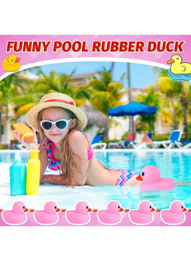 Honoson 6.89 Inch Giant Rubber Duck Big Rubber Duck Large Duckling Bath Toy with Squeaky Sound for Summer Baby Shower Birthday Party Favor Gift(Pink) - Image 3