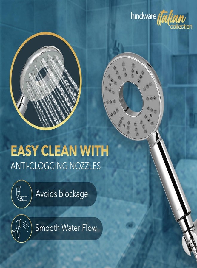 Hindware Italian Collection F160115CP Hand Shower for Bathroom | made of ABS | comes with 1.5-meter Stainless Steel Flexible Hose Pipe | Wall Hook | Rubbit Cleaning Technology | Polo Grey - Image 5