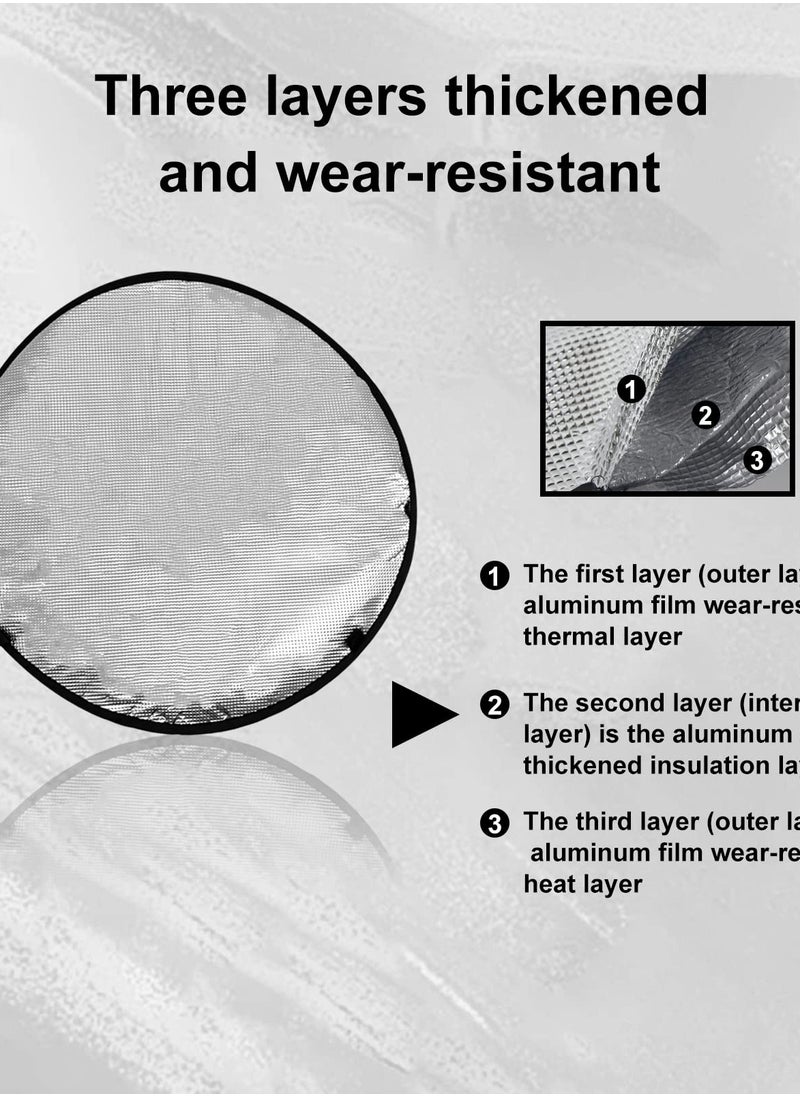 Excefore Upgraded Steering Wheel Sun Shade Cover, 3-Layer Foil Cooling Design, Block UV Rays and Keep Your Steering Wheel Cool in Summer, Universal Fit for Cars, Trucks, SUVs  - Image 5