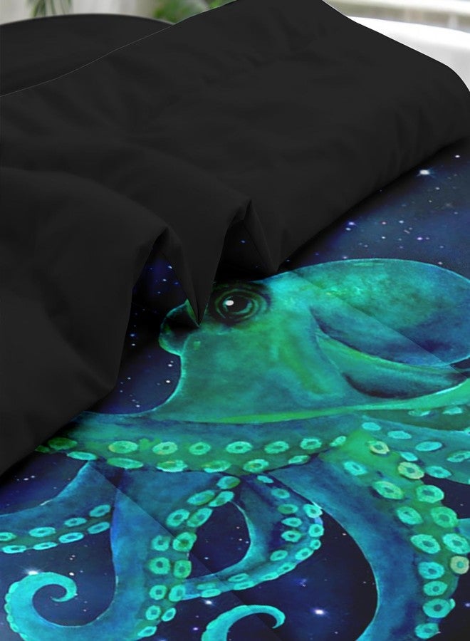 Pamnest Comforter Set Full Size, Blue Octopus Sea 7 Pcs Bedding for Kids and Adults, Space Colorful Star Bed Sheet Sets with Fitted Sheet 2 Pillowcases & 2 Shams for Bedroom Bed Decor - Image 5