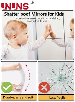 UNUNS 3D Mirror Wall Sticker Tiles,Non-Breakable Acrylic Full Length Wall Mirror Tiles,30cm x30cm 5Pcs Flexible Plastic Mirror,Full Body Mirror Tiles For Bedroom,Home Gym,Home Wall Decor  - Image 3