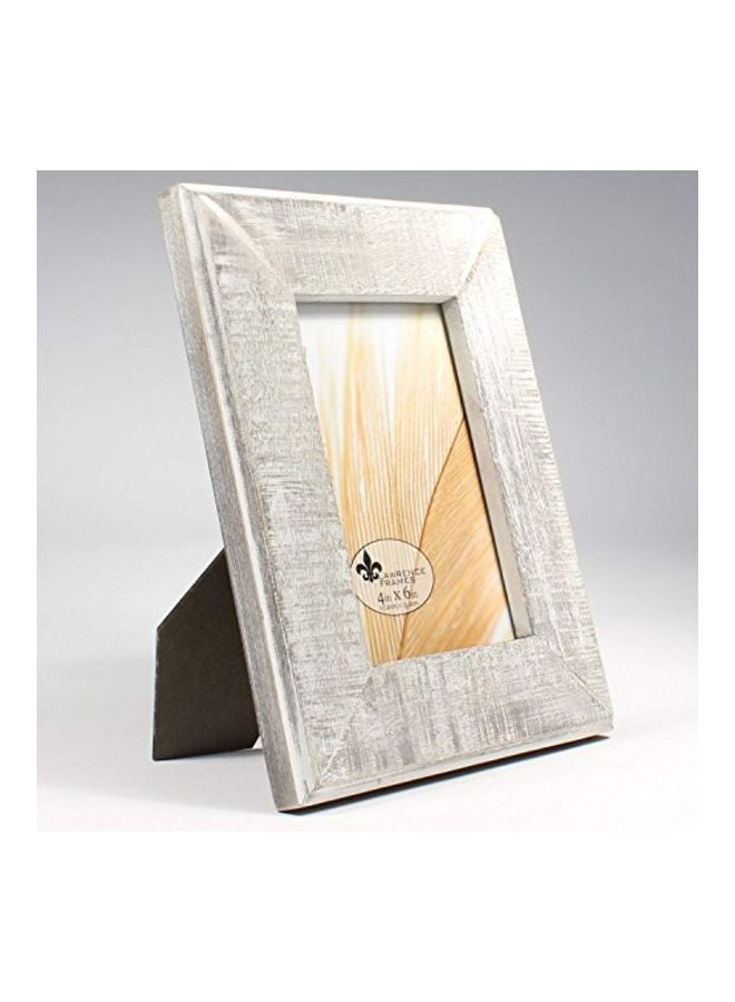 Lawrence Frames 4x6 Distressed Gray Wood with White Wash Picture Frame - Image 2
