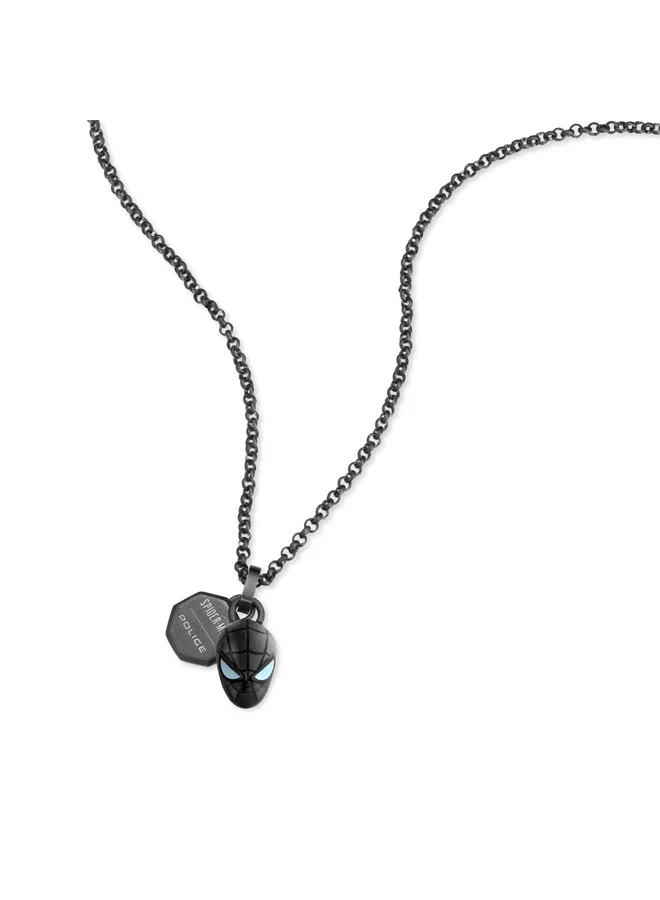 POLICE Web Slinger 2.0 Grey with Spiderman Pendant Necklace for Men