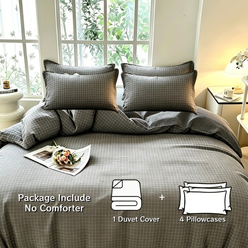New 4pcs Bedding - (1 Flat Sheet + 1 Duvet Cover + 2 Pillowcases), Soft, Comfortable, and Skin-Friendly All-Season Bedding. No Pillow or Duvet Included, Suitable for Bedrooms and Guest Rooms - Image 4