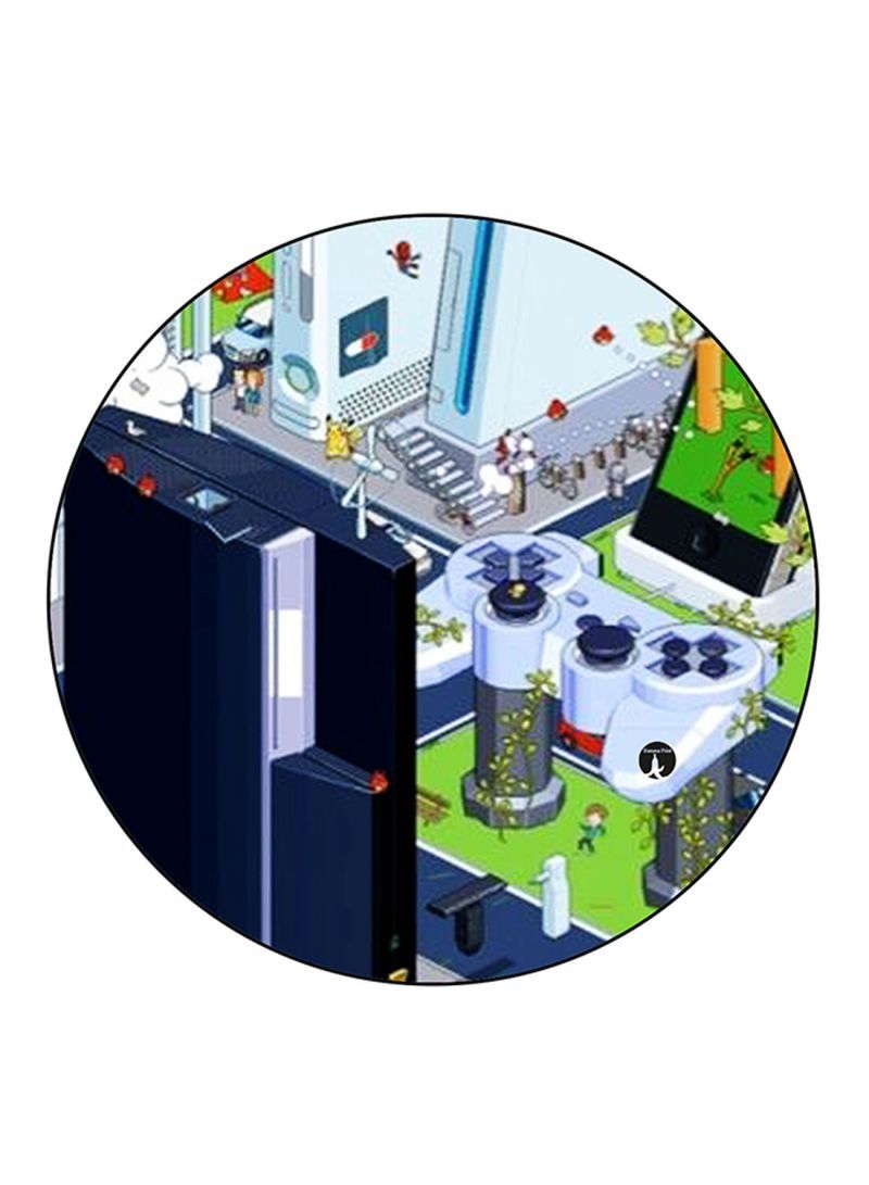 RKN Consoles Printed Mouse Pad Round  Multicolour