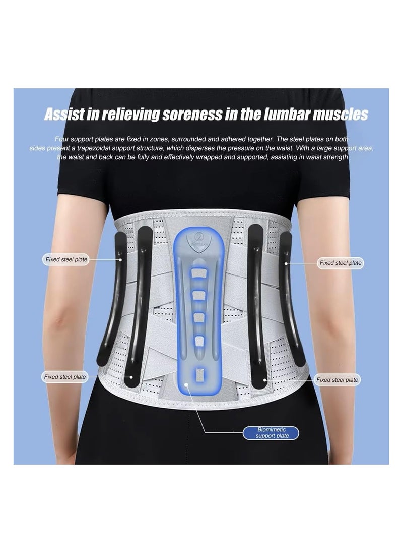 Bukela Lumbar Support Belt Lumbosacral Back Brace,Breathable Back Support Belt, Lower Back Pain Relief Warmer Stretcher for Herniated Disc, Sciatica, Scoliosis(L)  - Image 4
