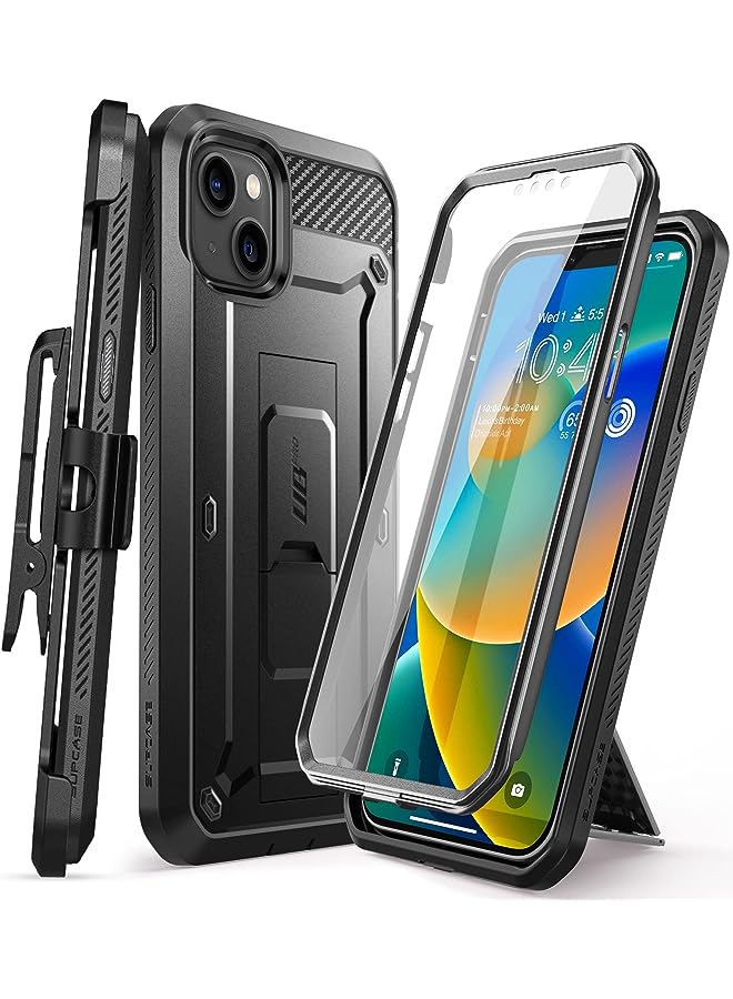 SupCase Unicorn Beetle Pro Case for iPhone 14 / iPhone 13 6.1", Built-in Screen Protector & Kickstand & Belt-Clip Heavy Duty Rugged Case (Black) - Image 1