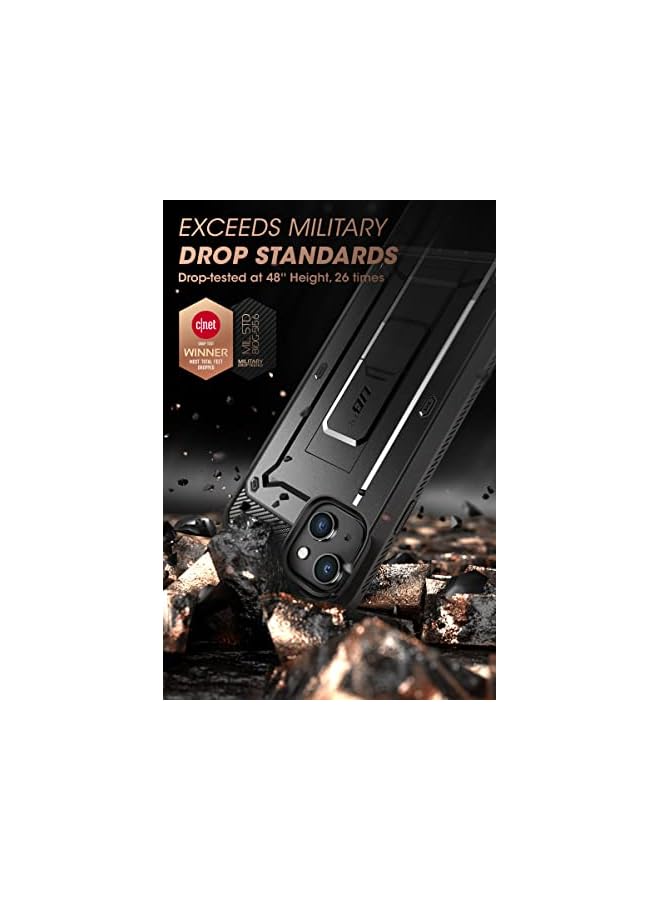 SupCase Unicorn Beetle Pro Case for iPhone 14 / iPhone 13 6.1", Built-in Screen Protector & Kickstand & Belt-Clip Heavy Duty Rugged Case (Black) - Image 3