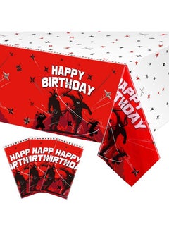 Tatuo 3 Pieces Ninja Pattern Tablecloths Ninja Birthday Party Supplies Disposable Plastic Rectangular Ninja Themed Table Covers For Teens Birthday Party Decorations 108 X 54 Inches  - Image 1