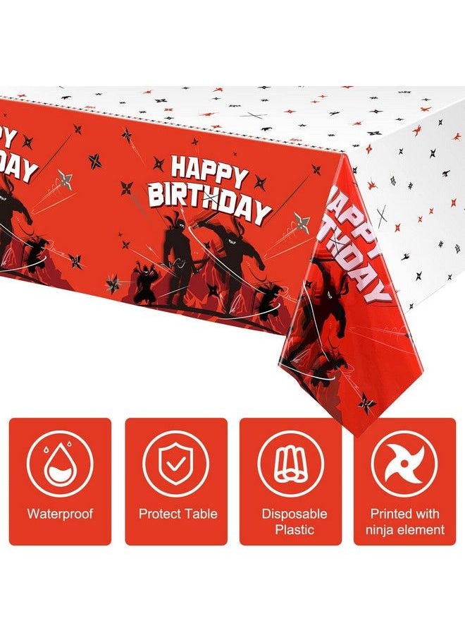 Tatuo 3 Pieces Ninja Pattern Tablecloths Ninja Birthday Party Supplies Disposable Plastic Rectangular Ninja Themed Table Covers For Teens Birthday Party Decorations 108 X 54 Inches  - Image 4
